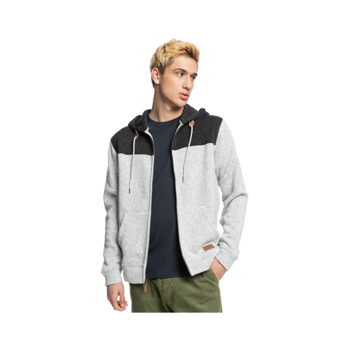 Polerón Quiksilver Keller Block Hombre Light Grey Heather-1
