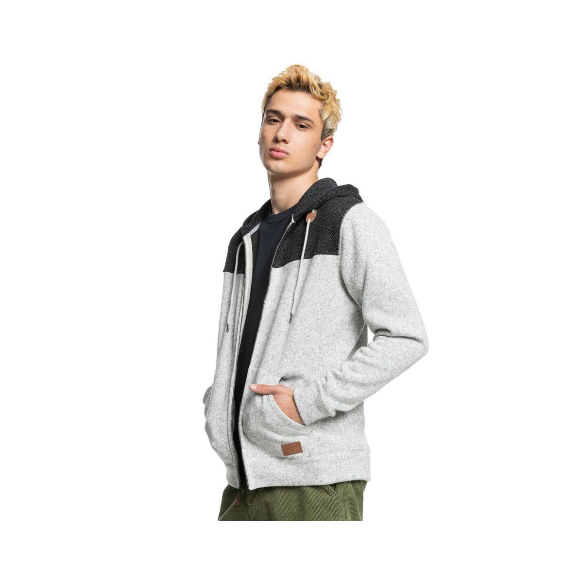 Polerón Quiksilver Keller Block Hombre Light Grey Heather-2