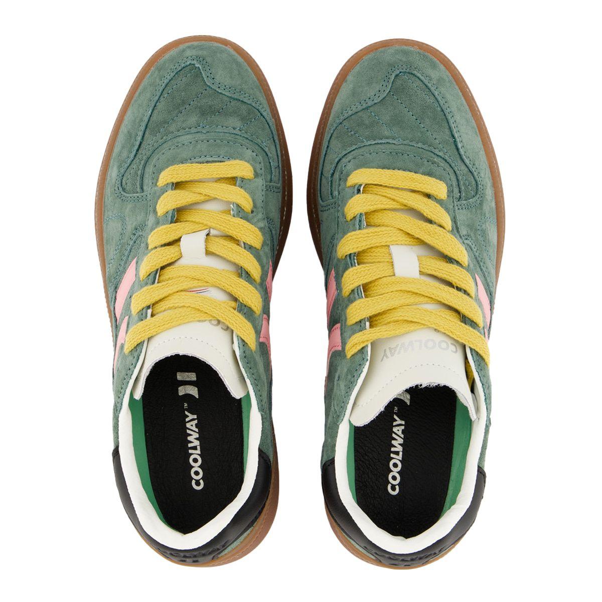 Zapatillas Coolway Goal  Mujer Verde/Rosado/Negro-3