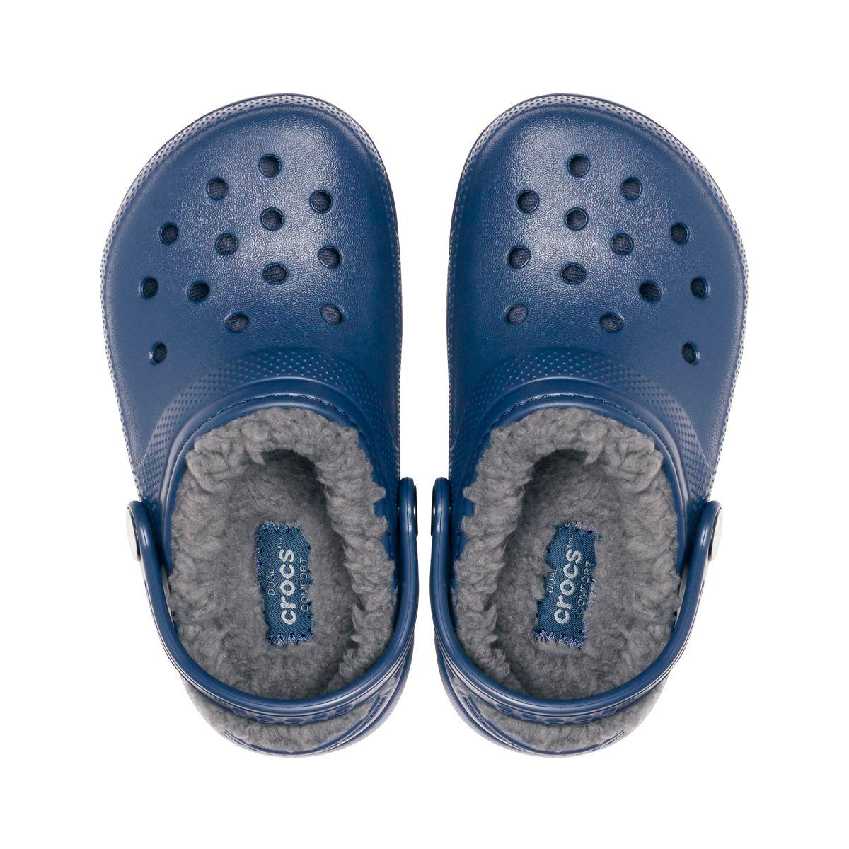 Zueco Crocs Classic Lined Niño Navy/Charco-5