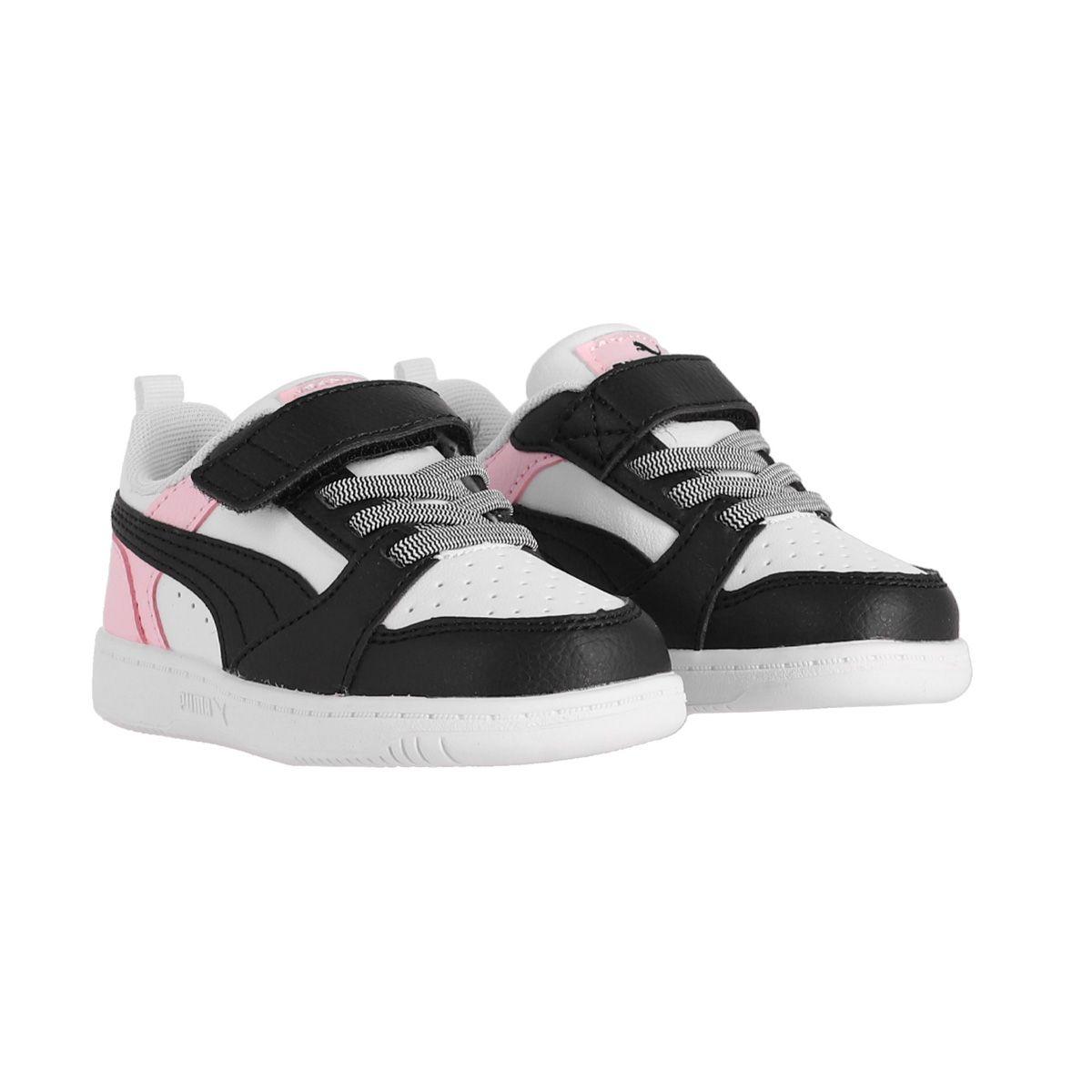Zapatilla Puma Urbanas Rebound V6 Niños TD Blanca/Negra/Rosa-2
