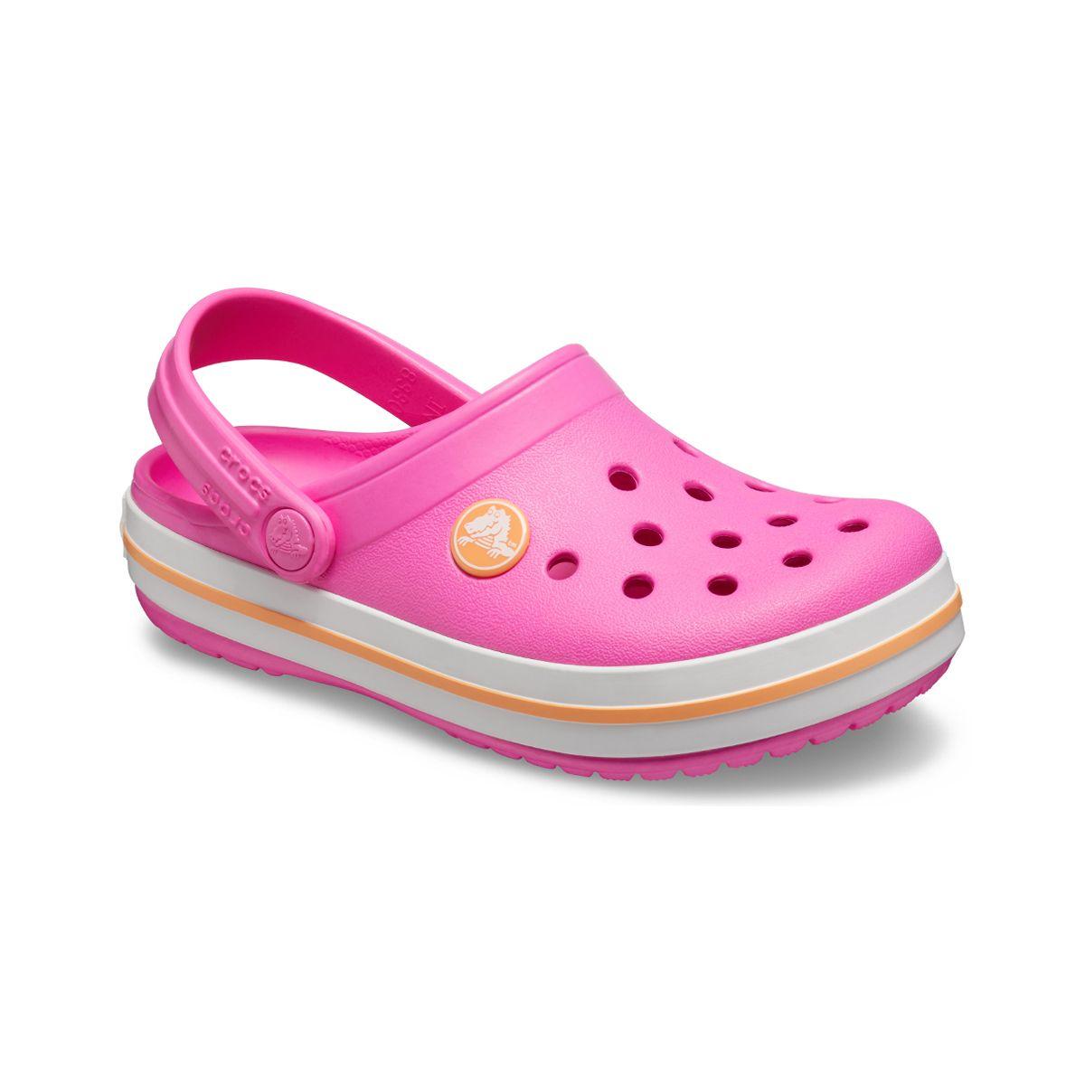 Zueco Crocs Crocband Niña Electric Pink/Cantaloupe-0
