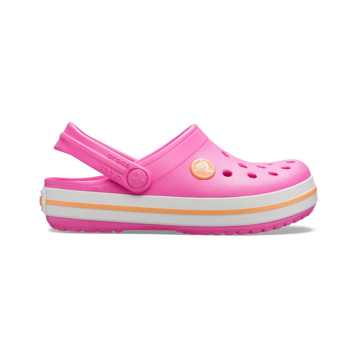 Zueco Crocs Crocband Niña Electric Pink/Cantaloupe-1