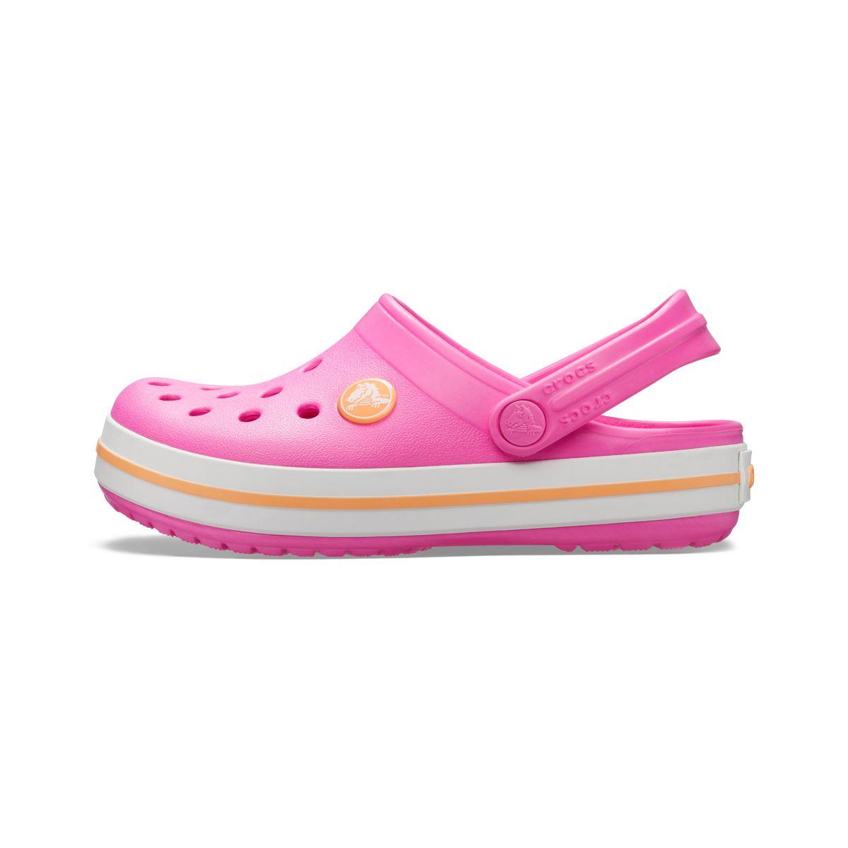 Zueco Crocs Crocband Niña Electric Pink/Cantaloupe-2