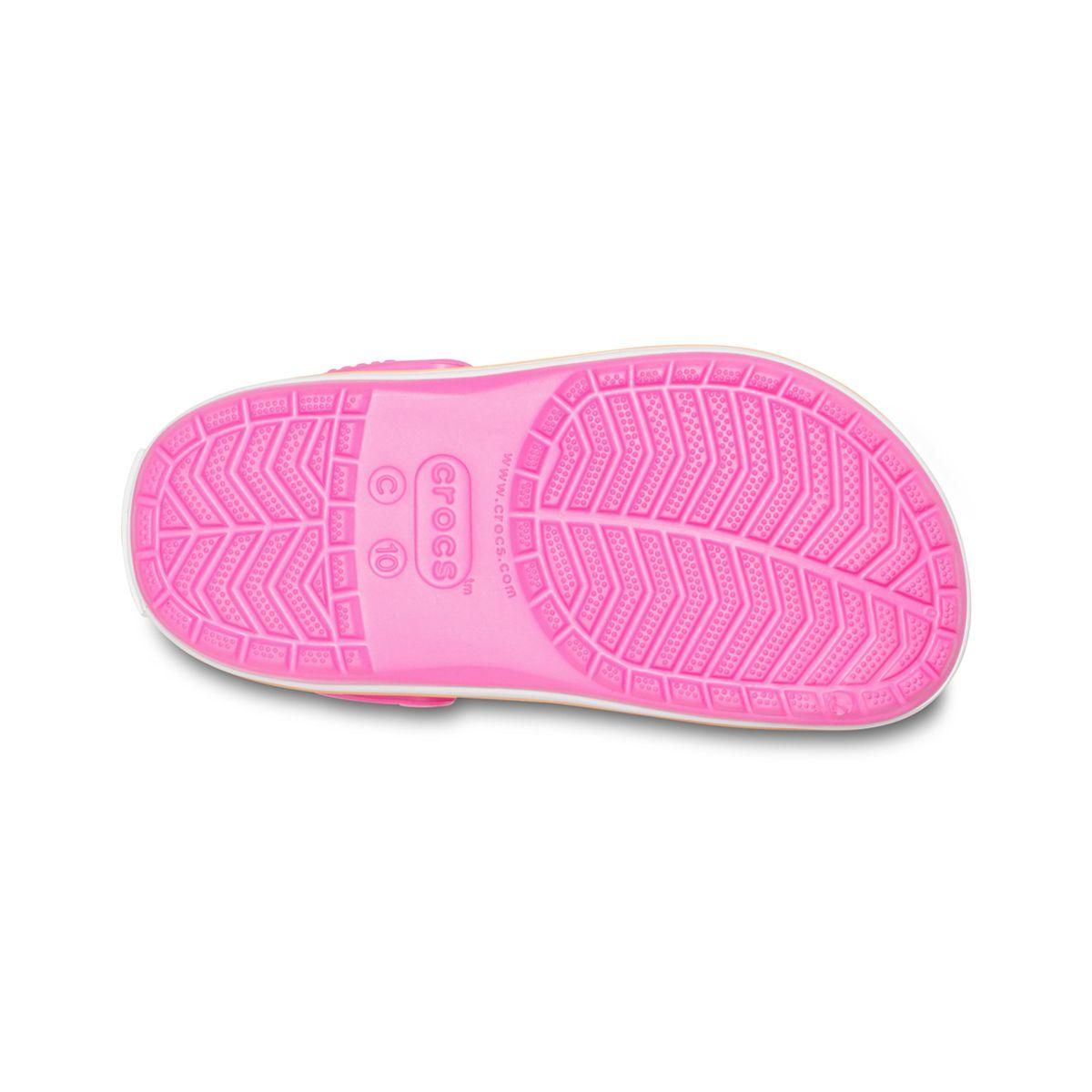 Zueco Crocs Crocband Niña Electric Pink/Cantaloupe-3