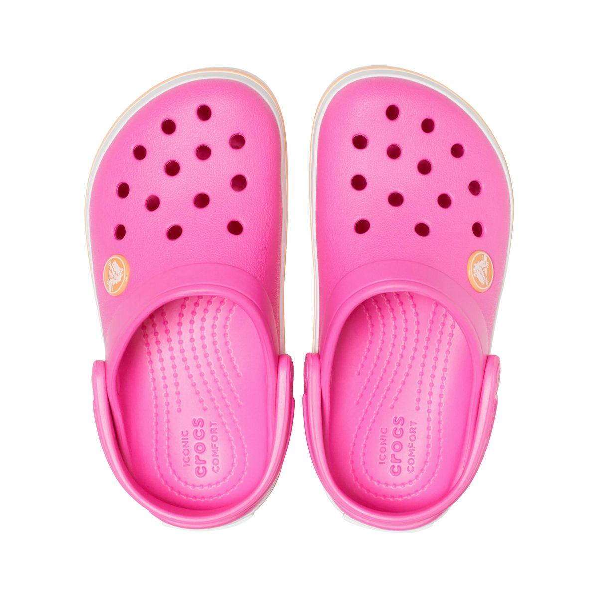 Zueco Crocs Crocband Niña Electric Pink/Cantaloupe-5