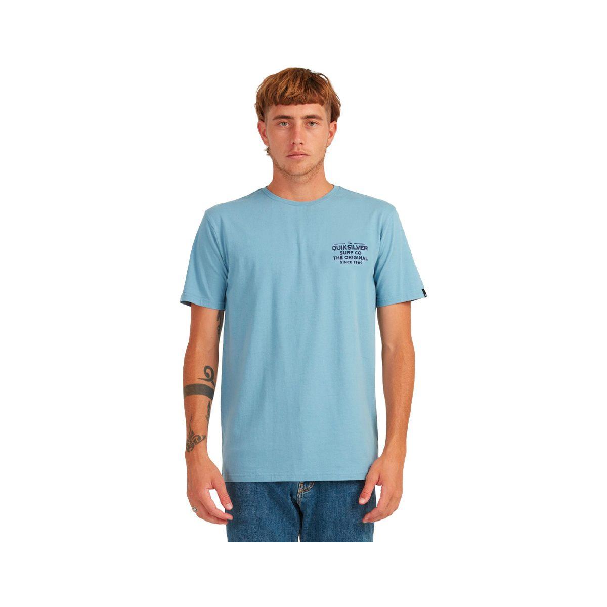 Polera Quiksilver Feeding Line Hombre Faded Denim-0