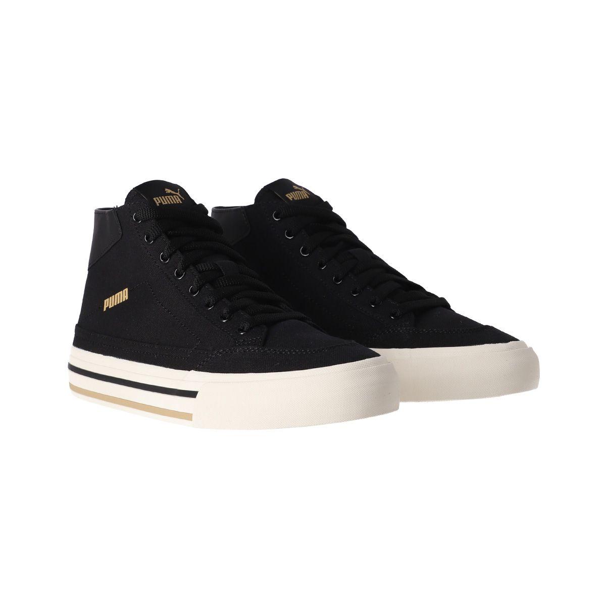 Zapatilla Puma Court Classic Vulc Mid Hombre Negras/Beige-2