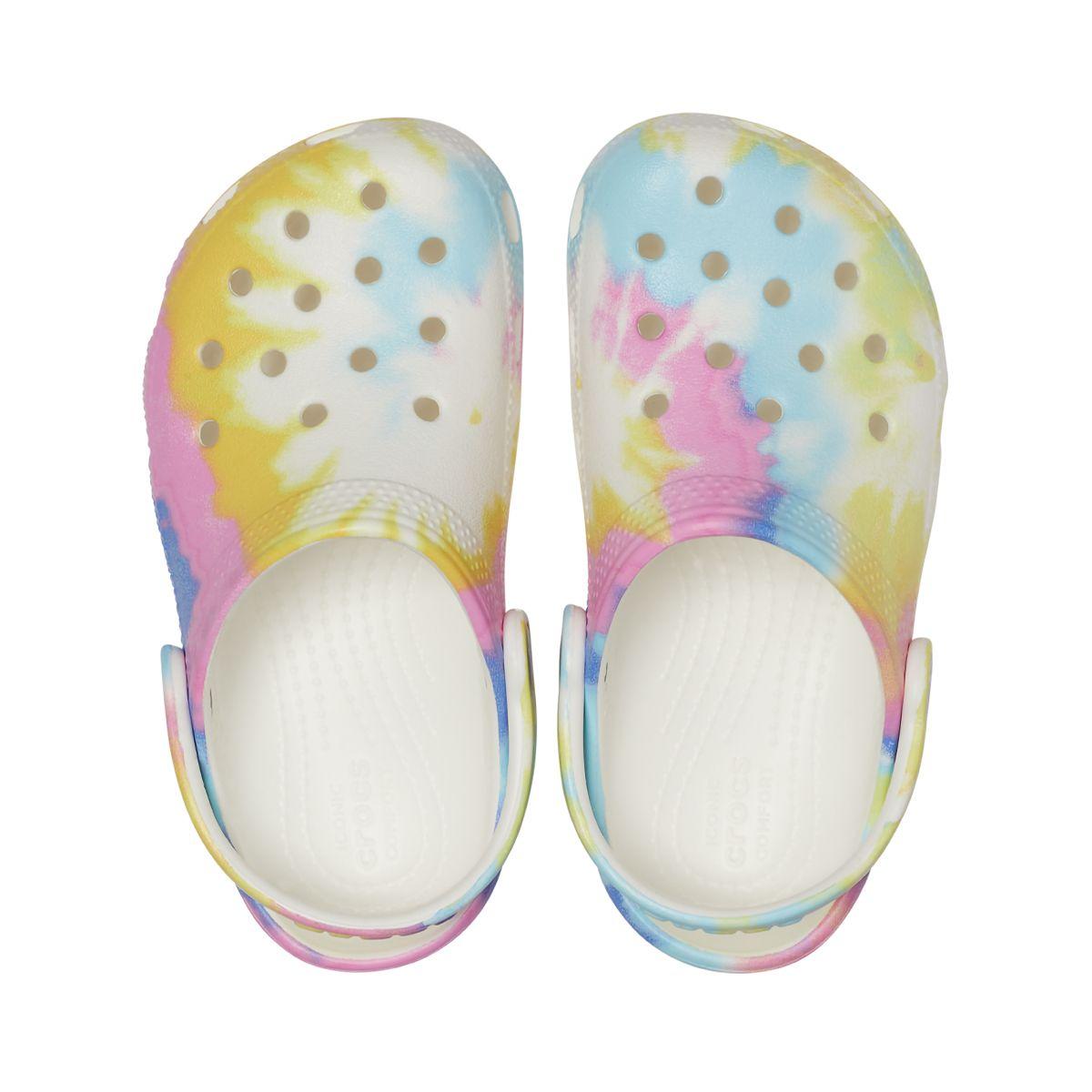 Zueco Crocs Classic Tie Dye Graphic Niño TD White/Multicolor-5