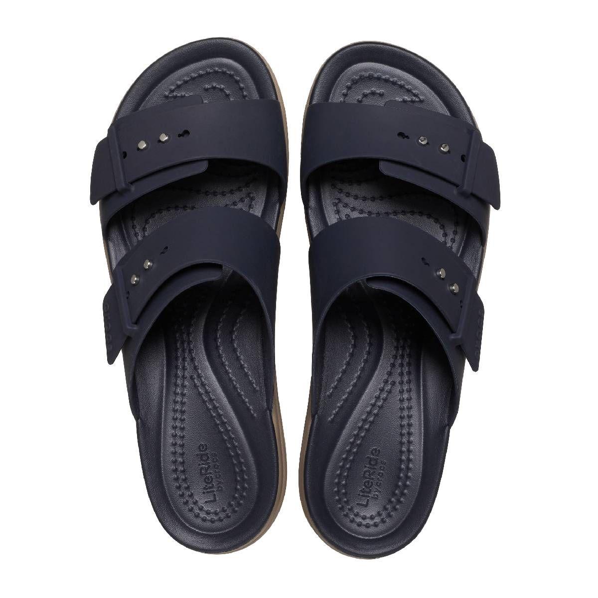 Sandalia Crocs Brooklyn Low Wedge Mujer Azul marino-3