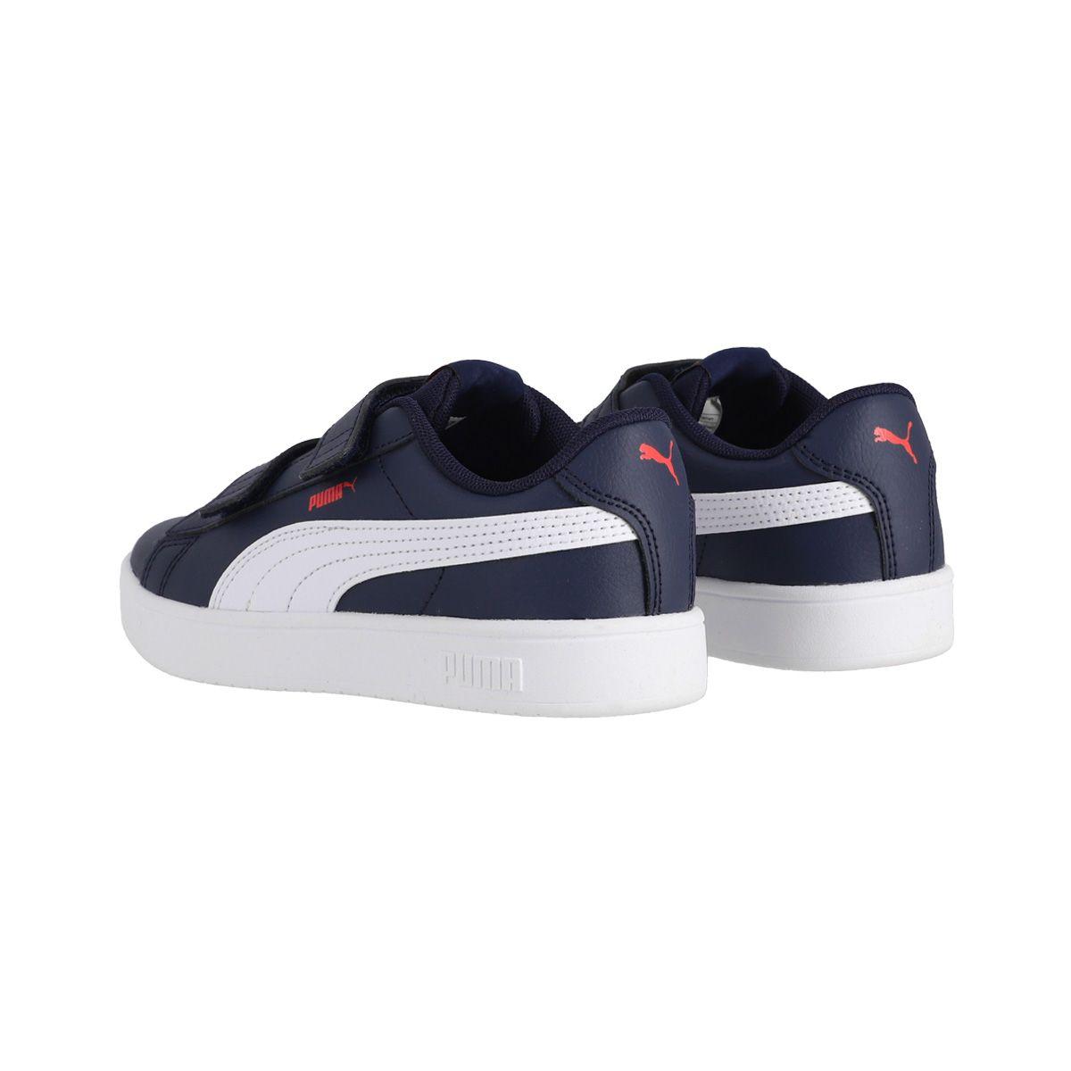 Zapatilla Puma Rickie V Niño Azules/Blancas-3