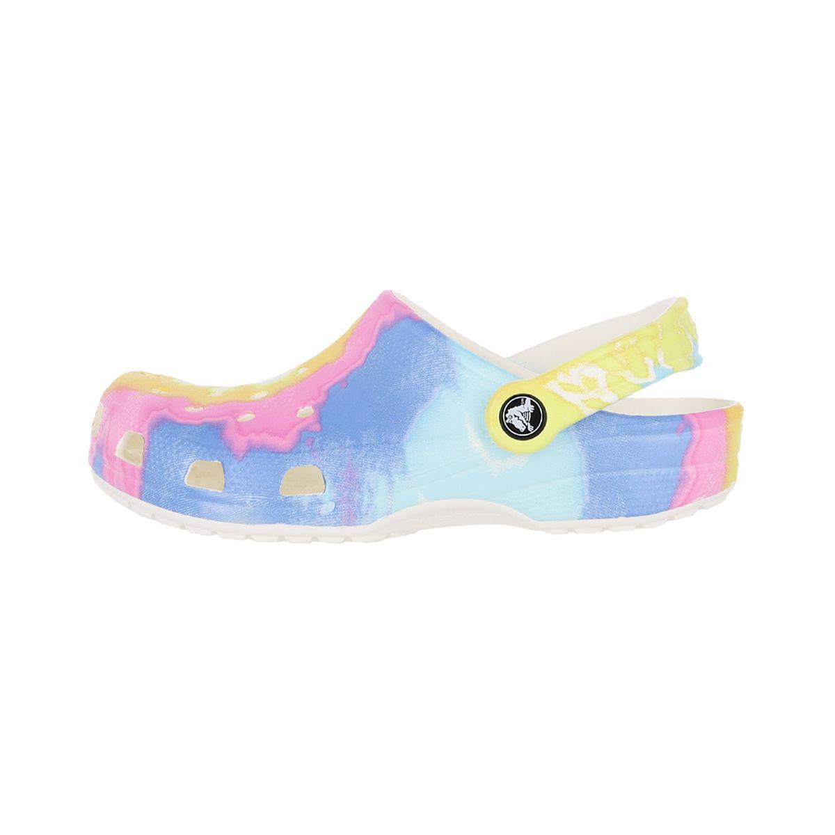 Zueco Crocs Classic Tie Dye Graphic Unisex White/Multi-1