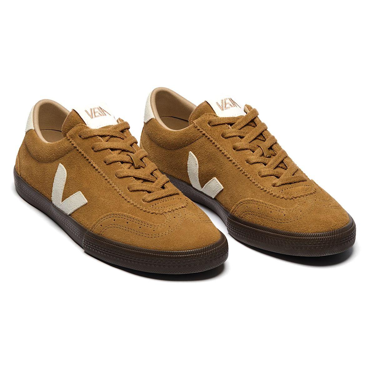 Zapatillas Mujer Veja Volley Suede Café/Blanco-2