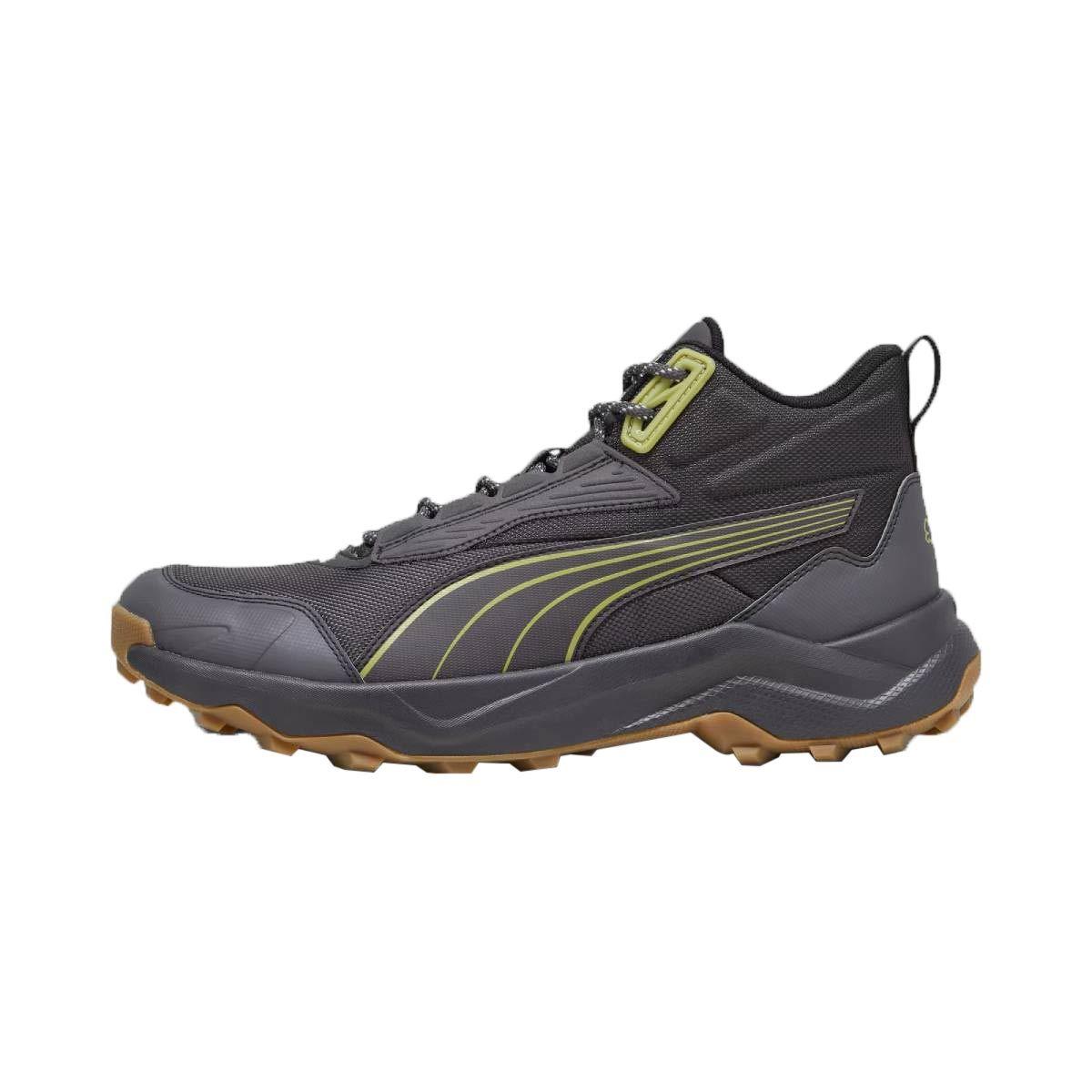 Zapatilla Puma Obstruct Pro Mid Hombre Dark Coal/Gum/Green-0