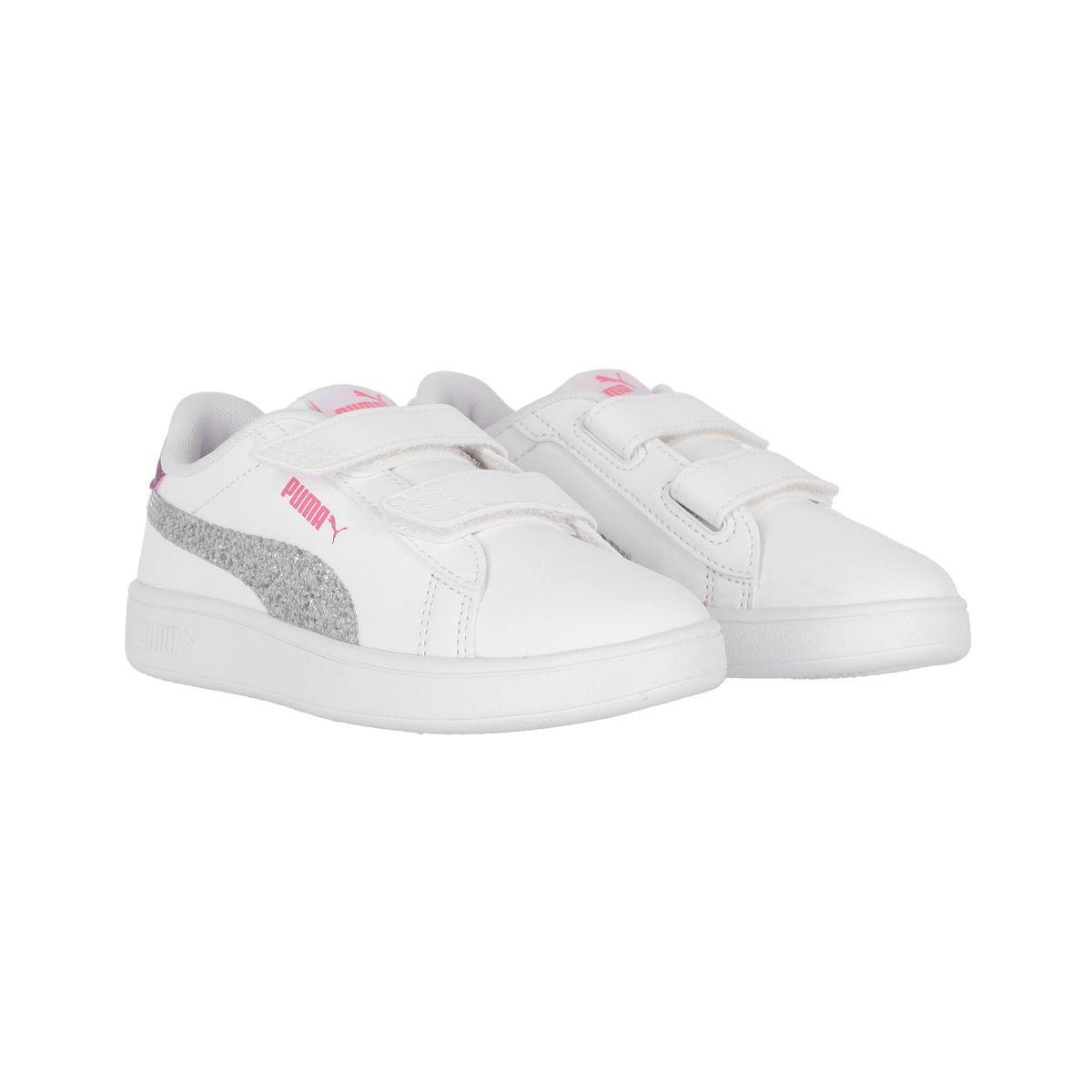 Zapatilla Puma Smash 3.0 Star Glo Niña Blanco-2