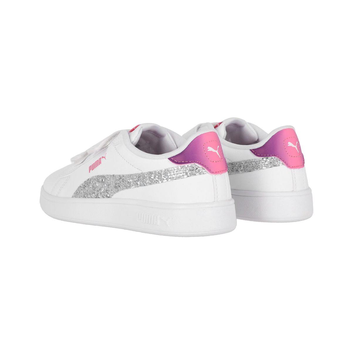 Zapatilla Puma Smash 3.0 Star Glo Niña Blanco-3
