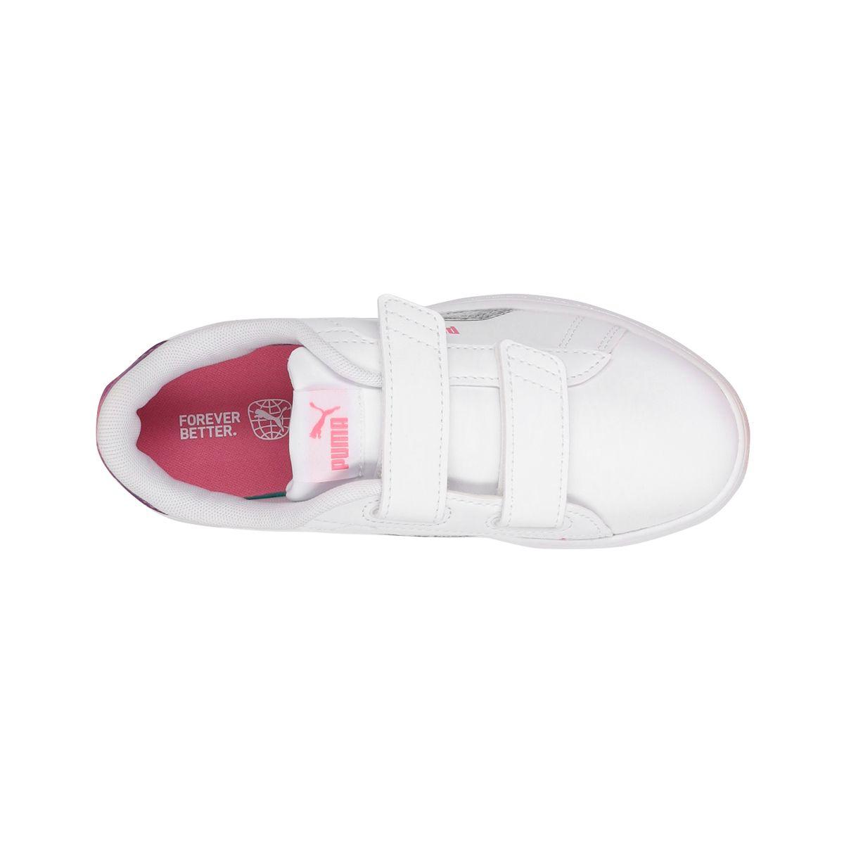 Zapatilla Puma Smash 3.0 Star Glo Niña Blanco-4