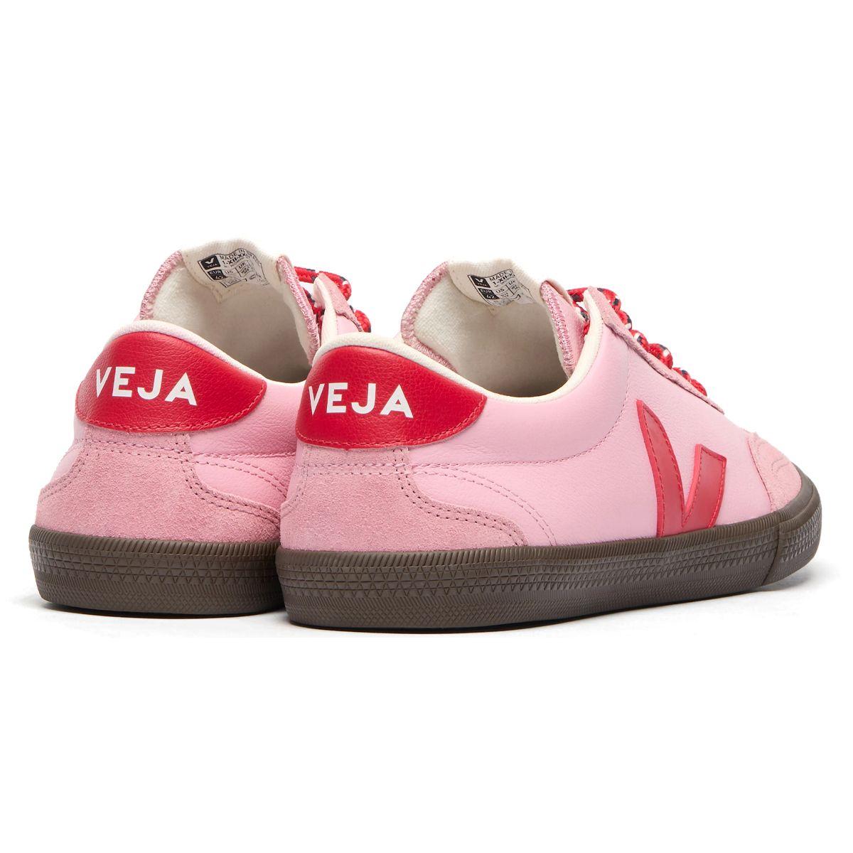Zapatillas Mujer Veja Volley Leather Rosado/Rojo-3