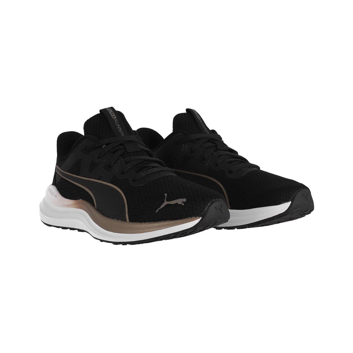 Zapatilla Puma Running Reflect Lite Unisex Negras/Doradas-2