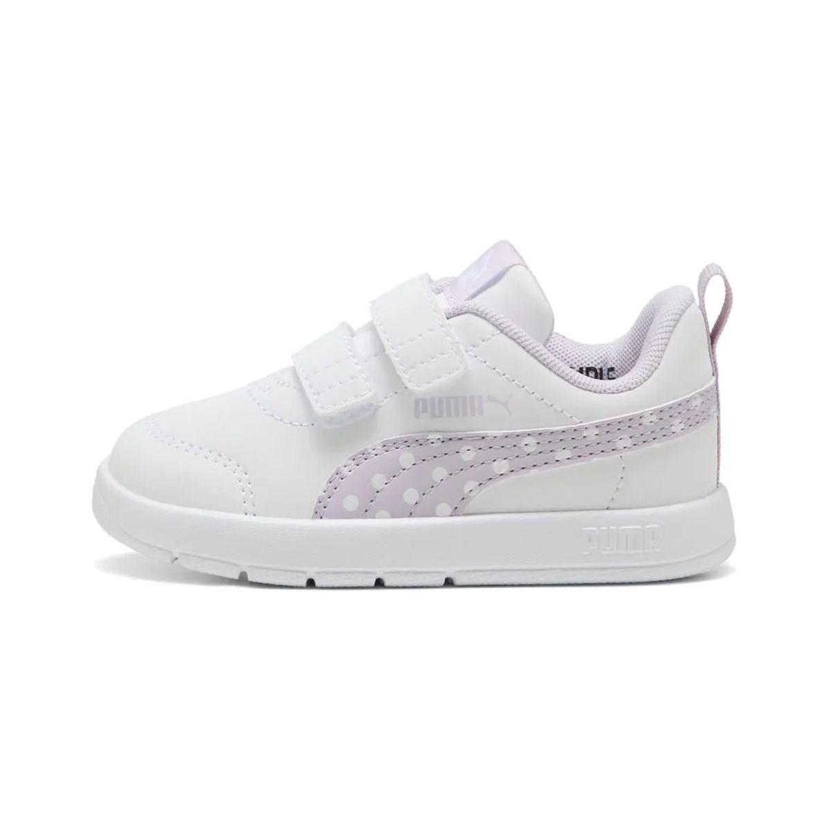 Zapatillas Baby Courtflex V3 Dotty Puma Blancas/Lilas-0