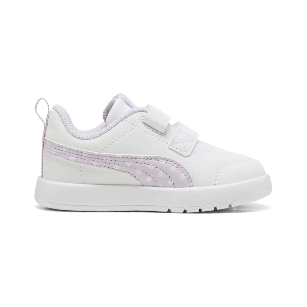 Zapatillas Baby Courtflex V3 Dotty Puma Blancas/Lilas-1