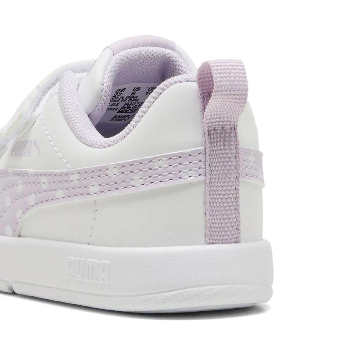 Zapatillas Baby Courtflex V3 Dotty Puma Blancas/Lilas-3