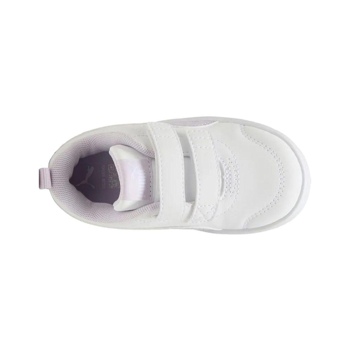 Zapatillas Baby Courtflex V3 Dotty Puma Blancas/Lilas-4