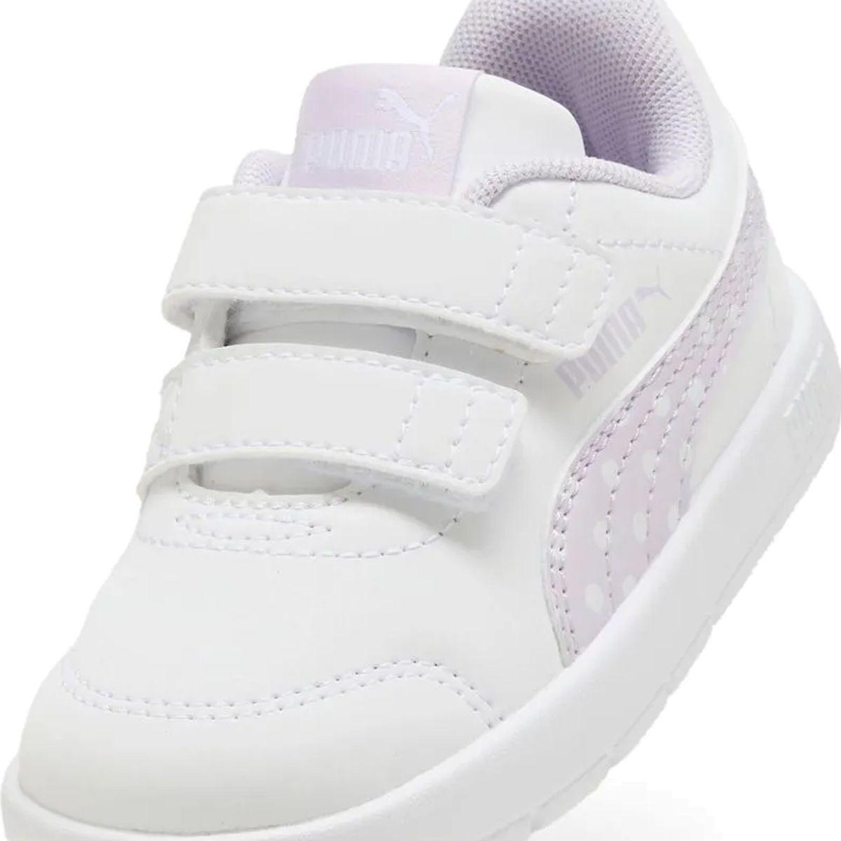 Zapatillas Baby Courtflex V3 Dotty Puma Blancas/Lilas-5