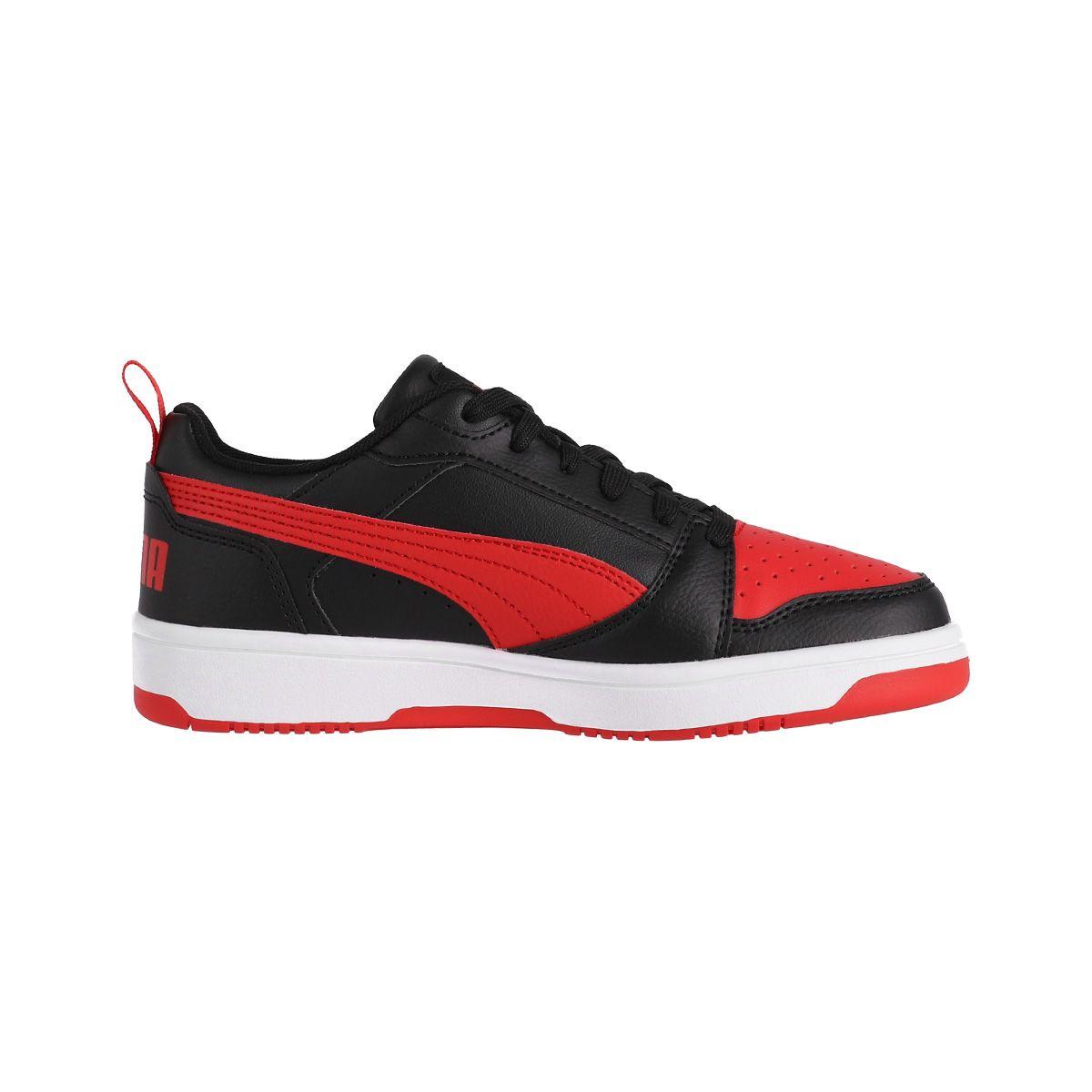 Zapatilla Puma Rebound V6 Mid Joven Negras/Blancas-1