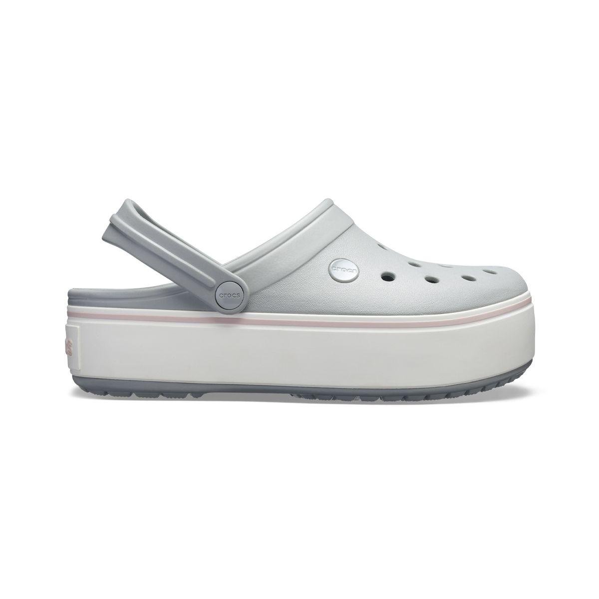 Zueco Crocs Crocband Platform Mujer Light Grey-1
