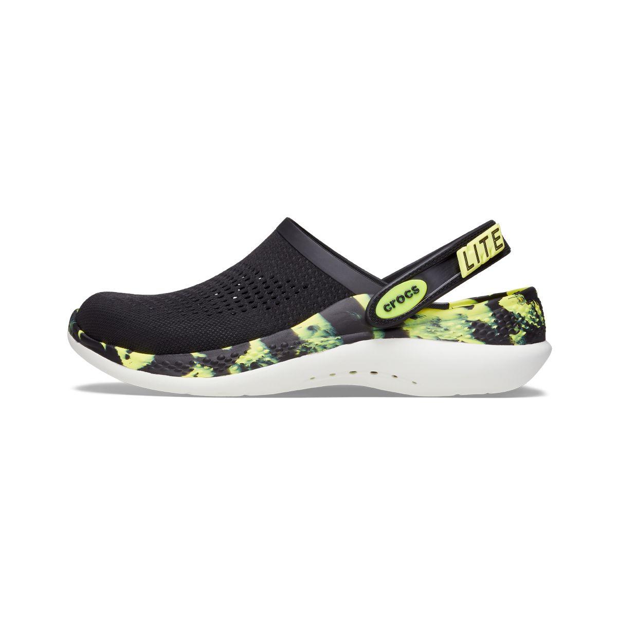 Zueco Crocs LiteRide 360 Unisex Marbled Black/Citrus-2