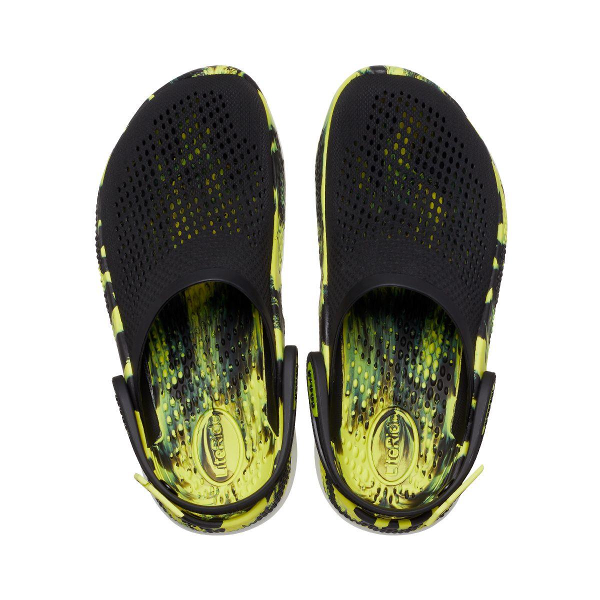 Zueco Crocs LiteRide 360 Unisex Marbled Black/Citrus-5