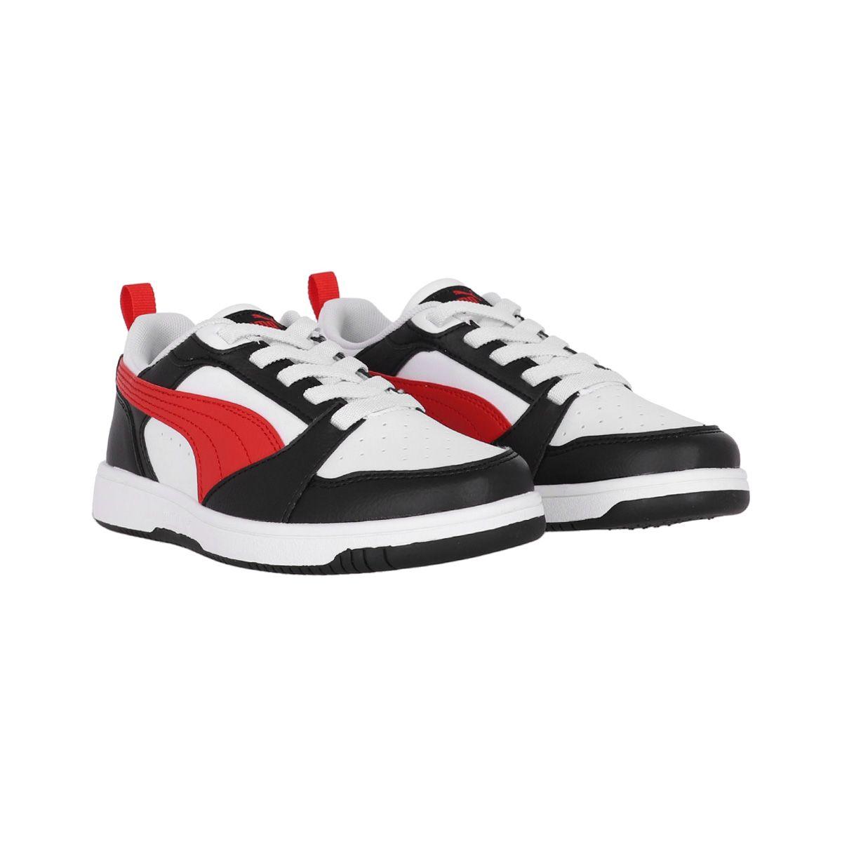 Zapatilla Puma Rebound Low V6 Niños Black/Red/White-2
