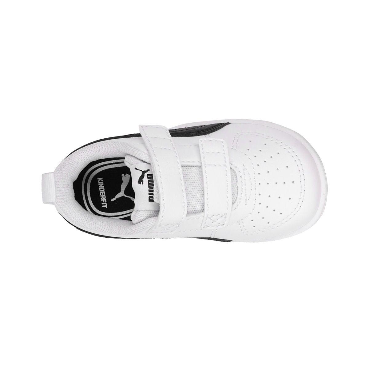 Zapatilla Puma Rickie V Niños TD Blancas/Negras-4