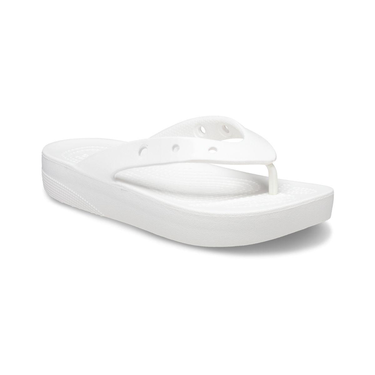 Sandalia Crocs Classic Platform Flip Flop Mujer White-0