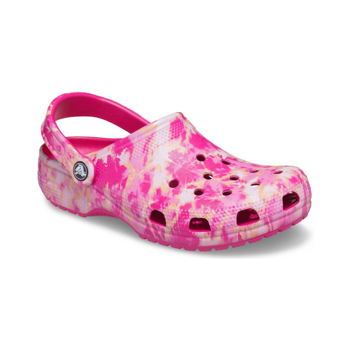 Zueco Crocs Classic Bleach Dye Unisex Candy Pink-0