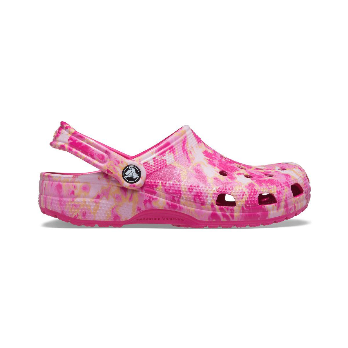 Zueco Crocs Classic Bleach Dye Unisex Candy Pink-1