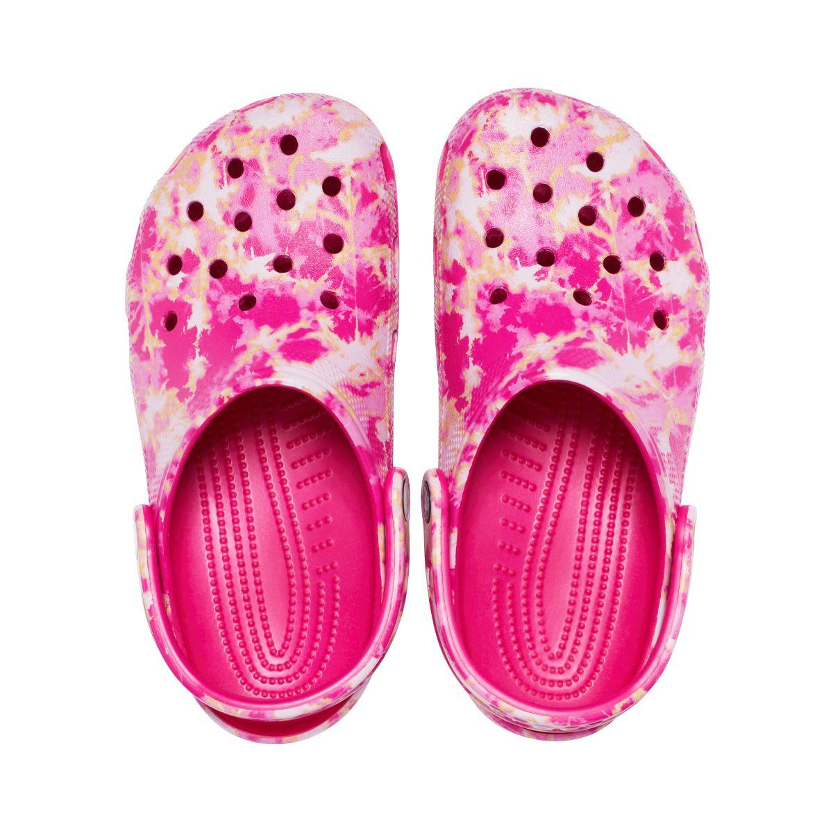 Zueco Crocs Classic Bleach Dye Unisex Candy Pink-5