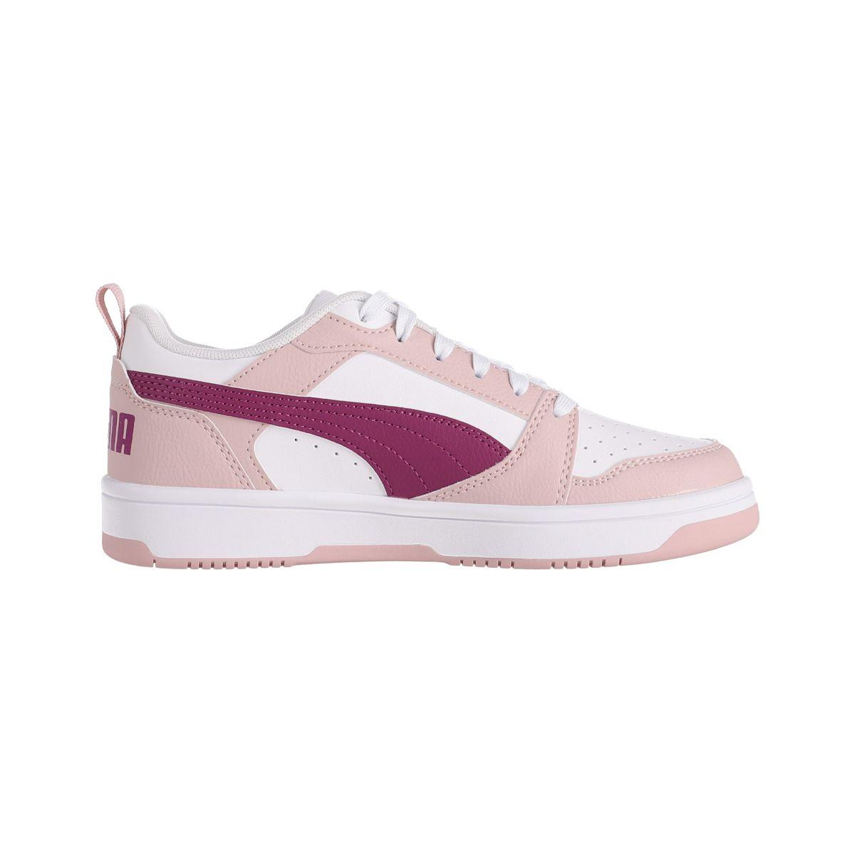 Zapatilla Puma Rebound v6 Low Joven Blancas/Moradas/Rosadas-1