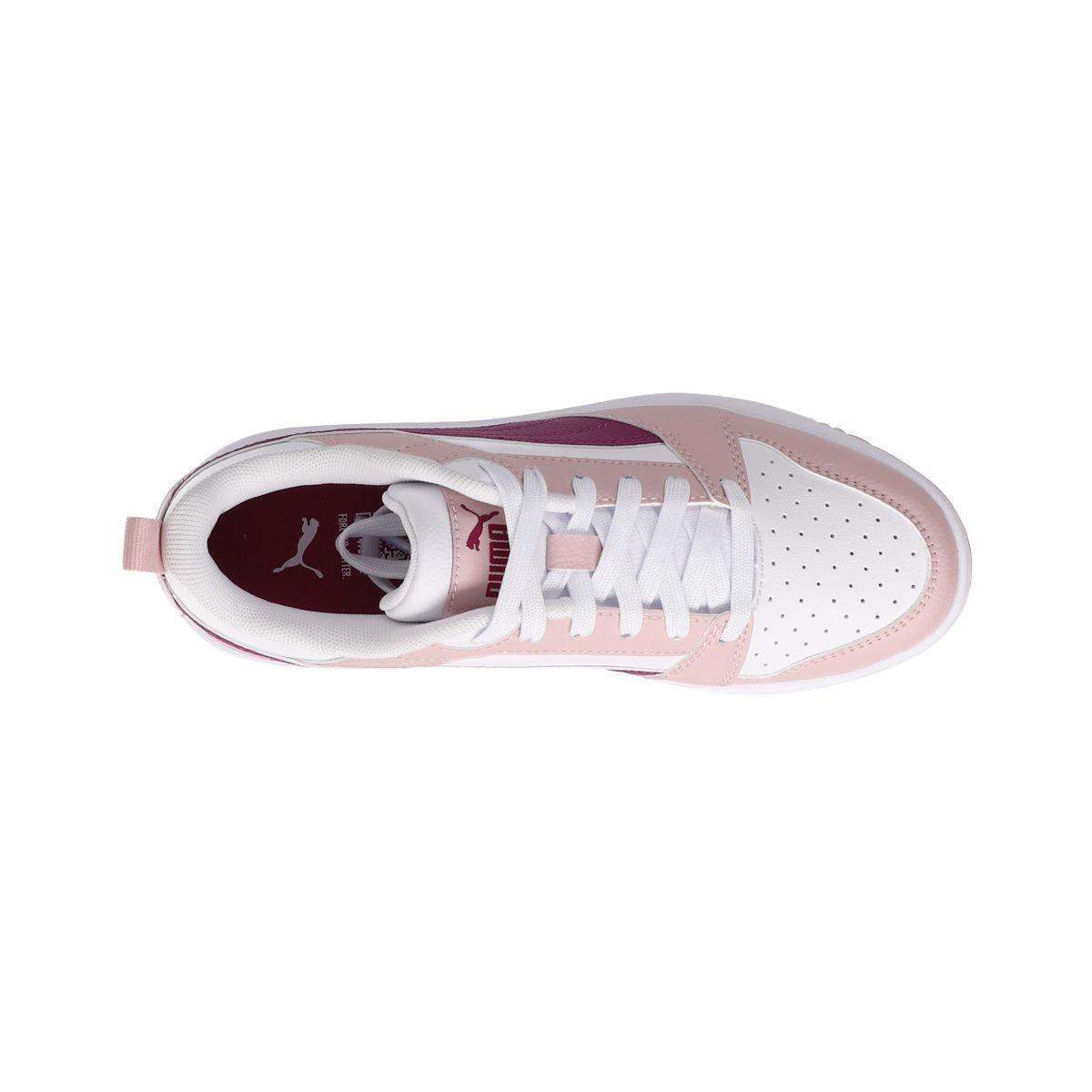 Zapatilla Puma Rebound v6 Low Joven Blancas/Moradas/Rosadas-4