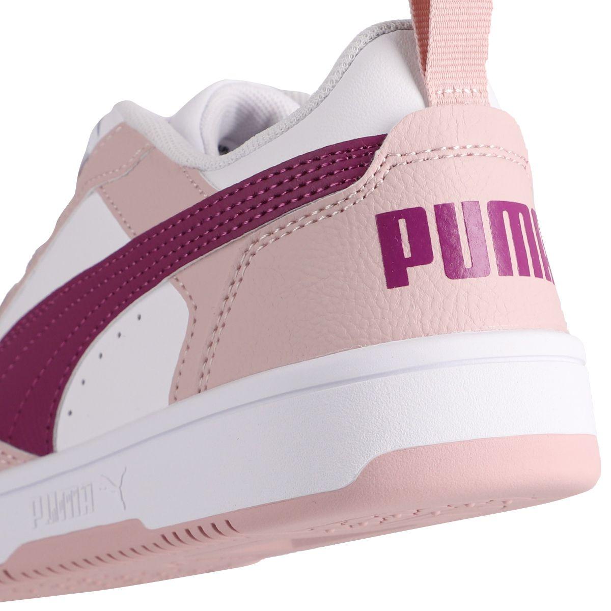 Zapatilla Puma Rebound v6 Low Joven Blancas/Moradas/Rosadas-5