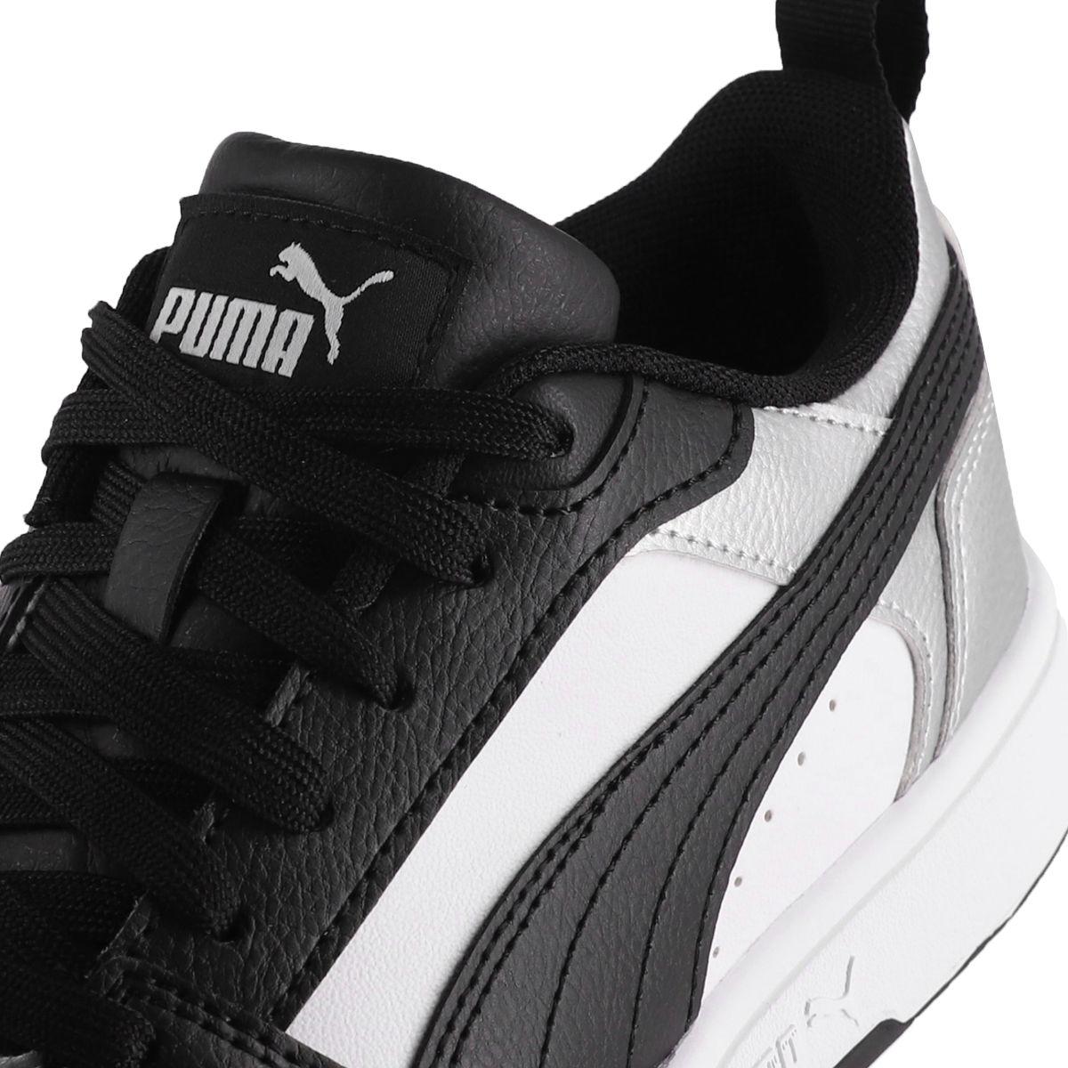 Zapatilla Puma Rebound v6 Low Mujer Negras/Plateadas/Blancas-5