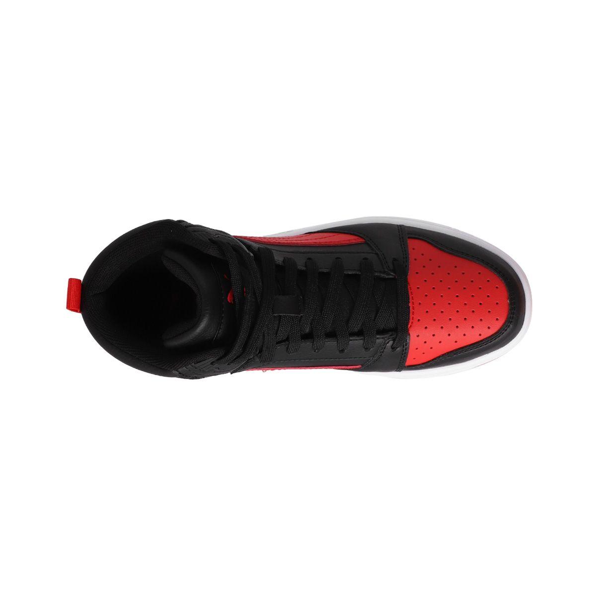 Zapatilla Puma Rebound V6 Mid Joven Negras/Rojas-4