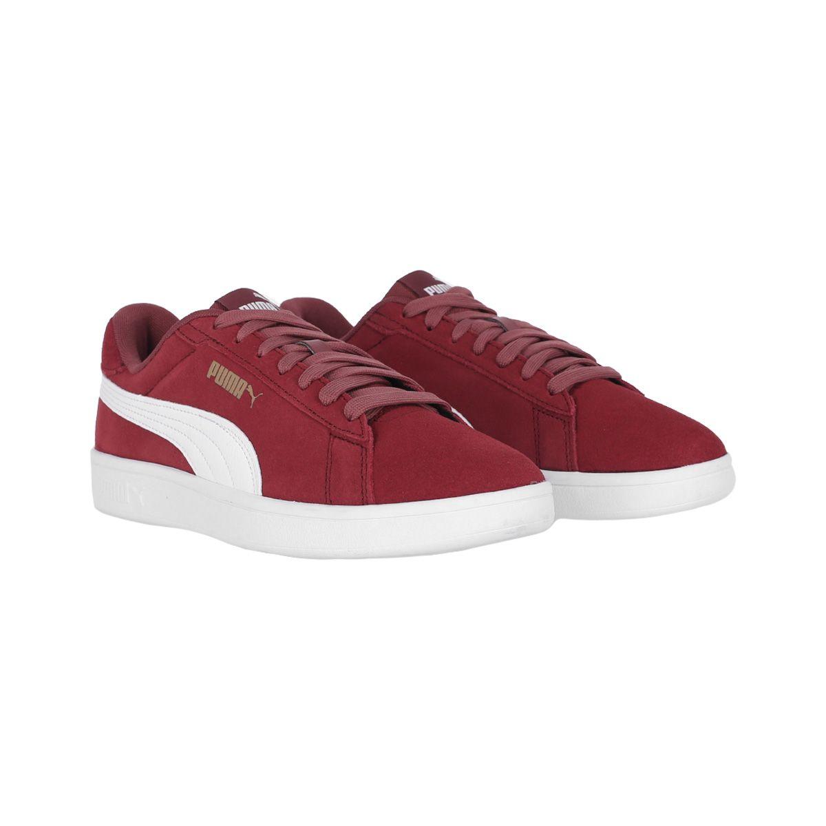 Zapatilla Puma Smash 3.0 Hombre Burgundy/White-2