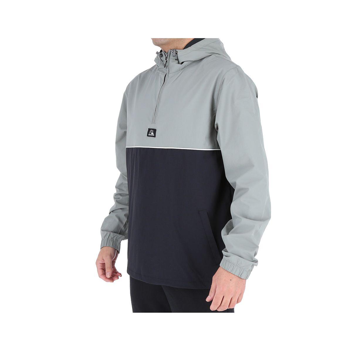 Cortaviento Hombre Half Zip Gris Claro-1