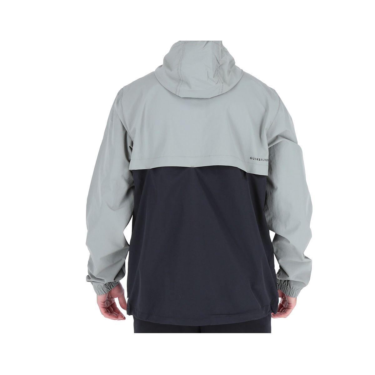 Cortaviento Hombre Half Zip Gris Claro-2