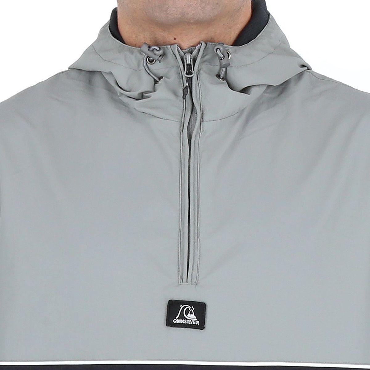 Cortaviento Hombre Half Zip Gris Claro-3