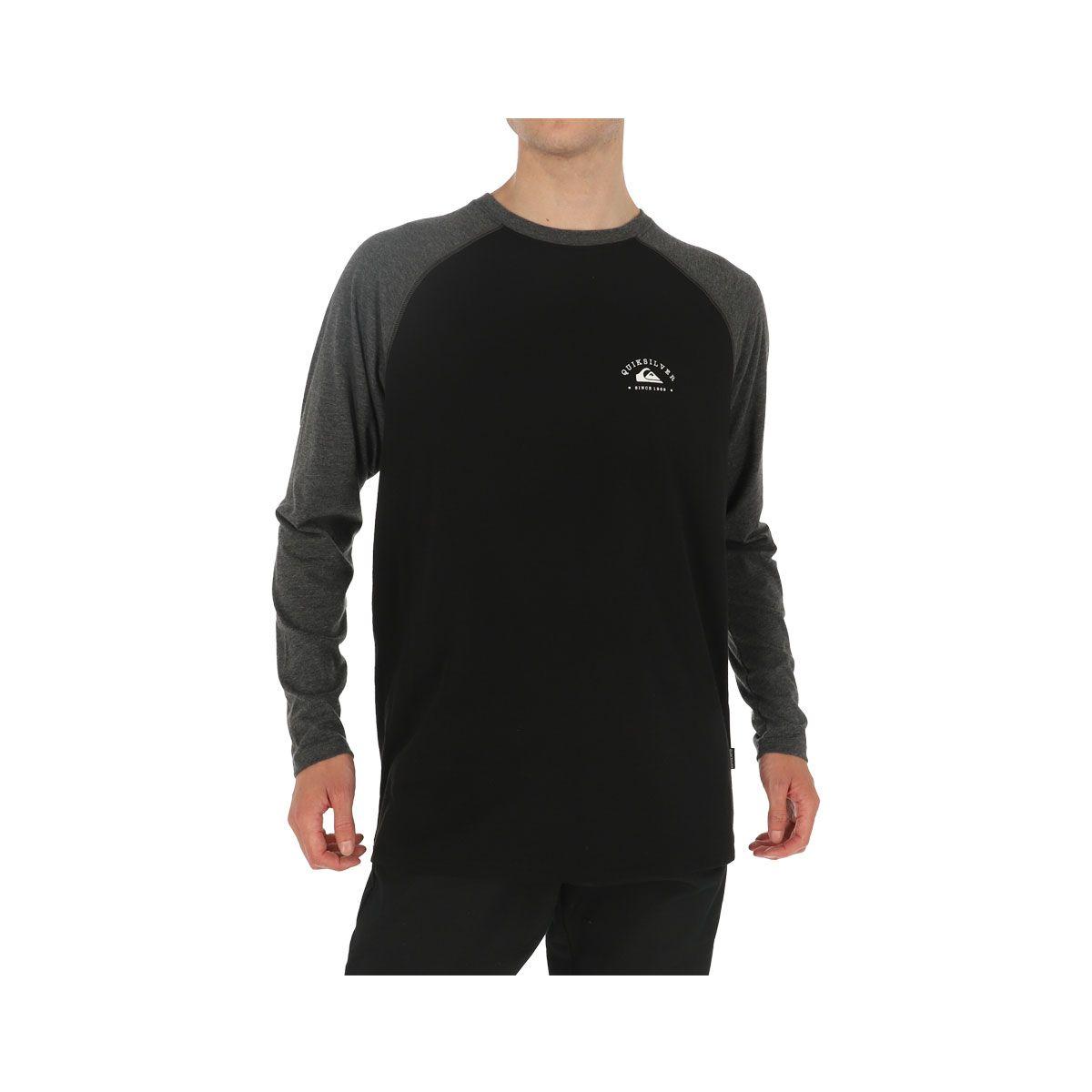 Polera Quiksilver Basic Logo Hombre Dark Grey Melange-0