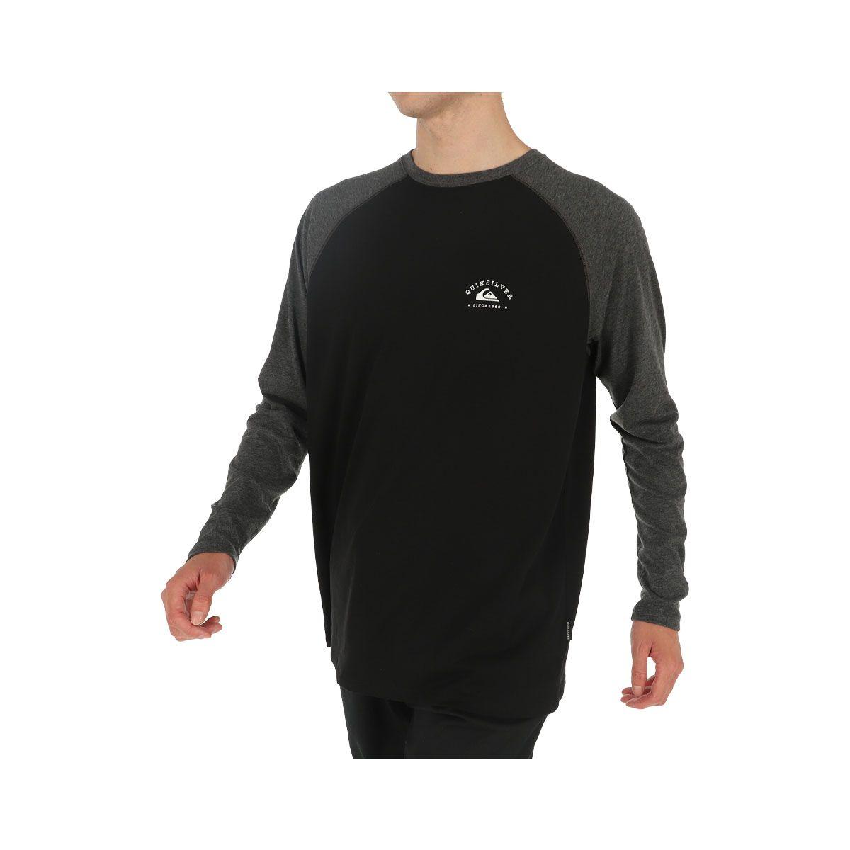 Polera Quiksilver Basic Logo Hombre Dark Grey Melange-1