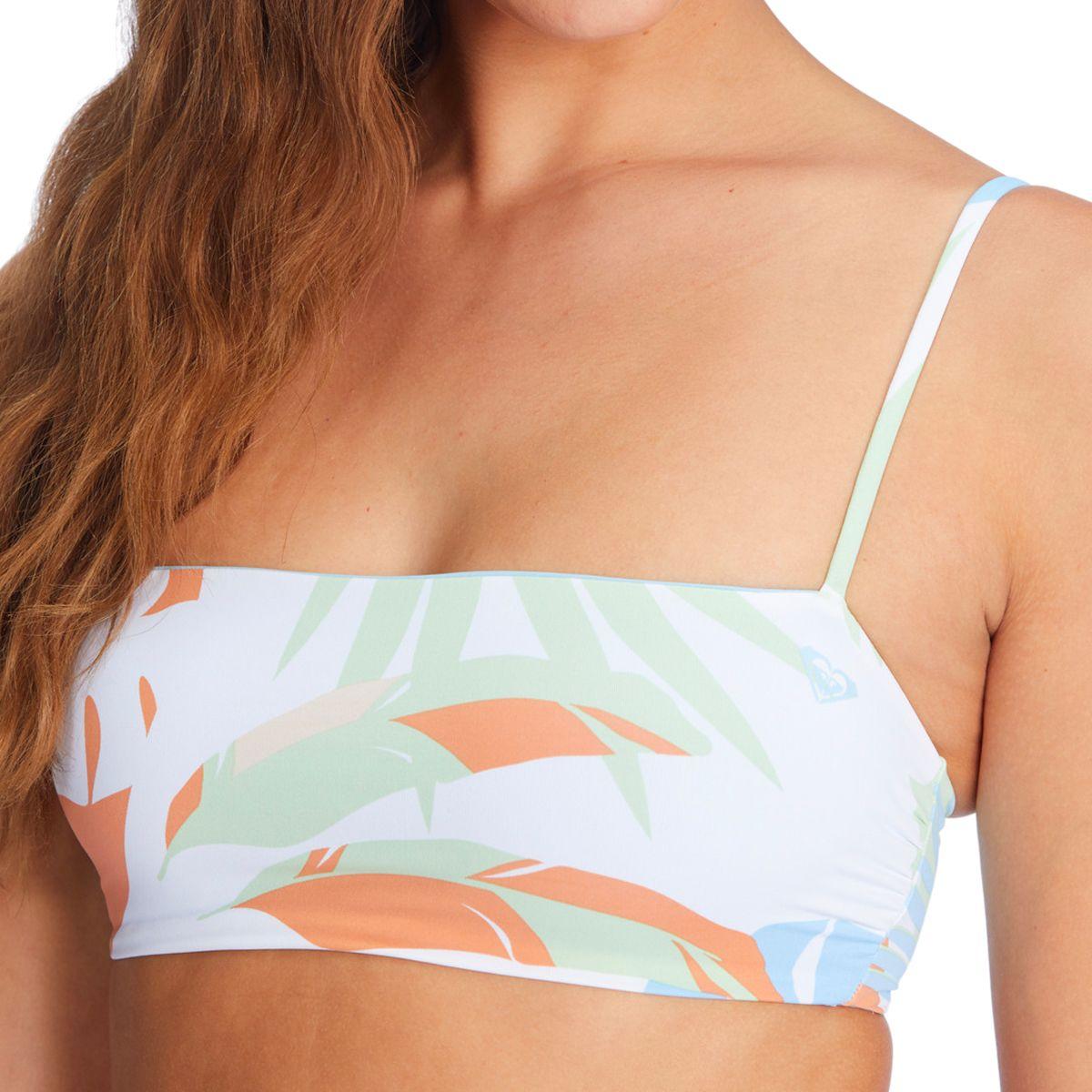 Top Bikini Roxy Wildflowers Bandeau Mujer Bright White-3